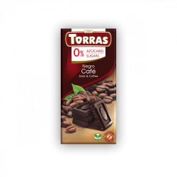 Torras Ciocolată neagră fără zahăr cu cafea 75 g