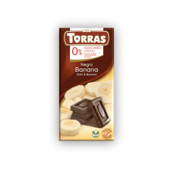 Torras Ciocolată neagră fără zahăr cu banană 75 g