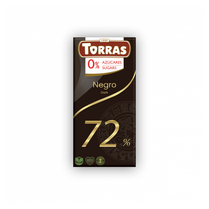 Torras Ciocolată neagră 72% fără zahăr