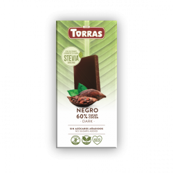Torras Ciocolată neagră 60% cu Stevia 100 g