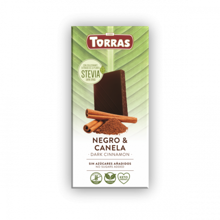 Torras Ciocolată neagră cu scorțișoară și Stevia 125 g