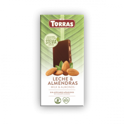 Torras Ciocolată cu lapte și migdale cu Stevia 125 g