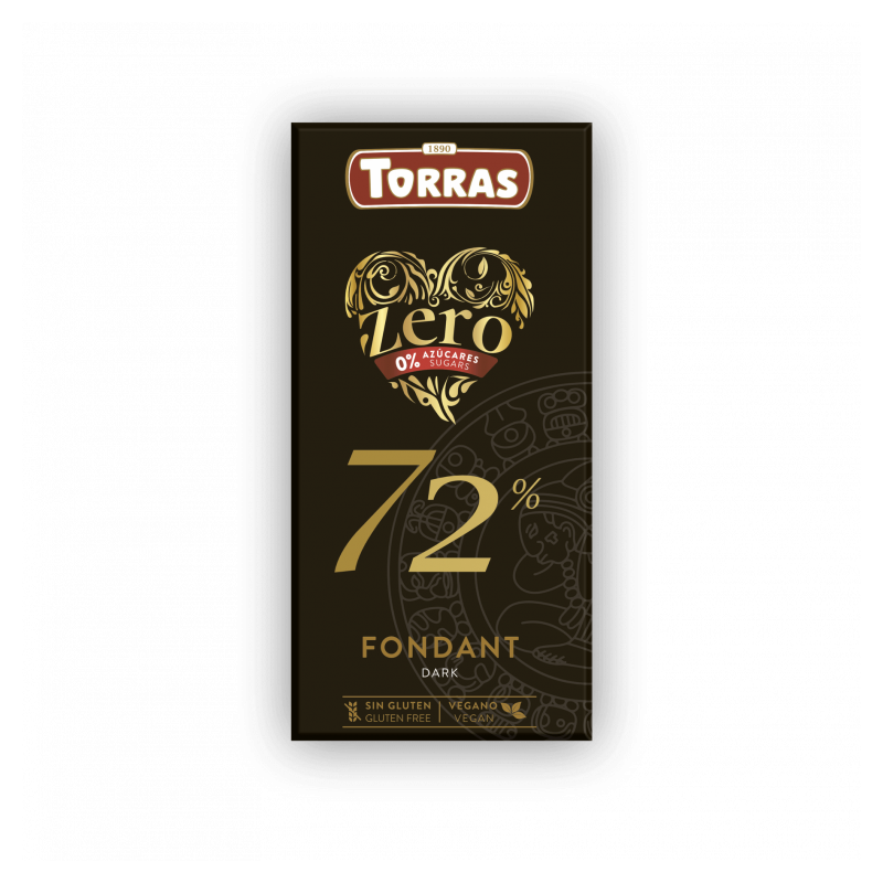 Torras Ciocolată neagră 72% fără zahăr 100 g