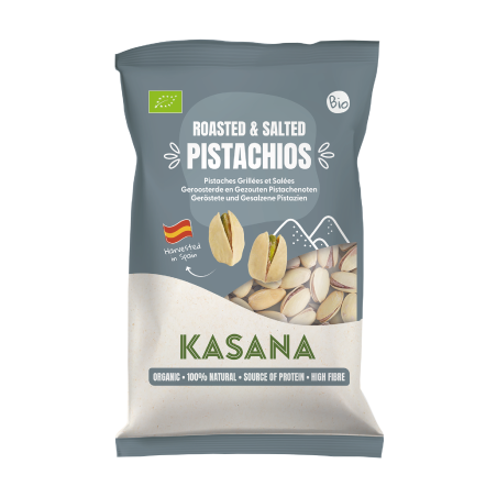 Kasana PISTACHIO PRĂJIȚI ȘI SĂRAȚI (125 g) Bio
