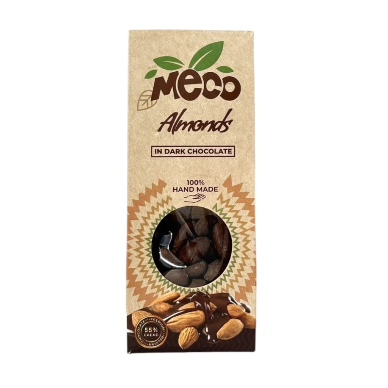 MIGDALE ÎNVELITE ÎN CIOCOLATĂ NEAGRĂ, 100 g