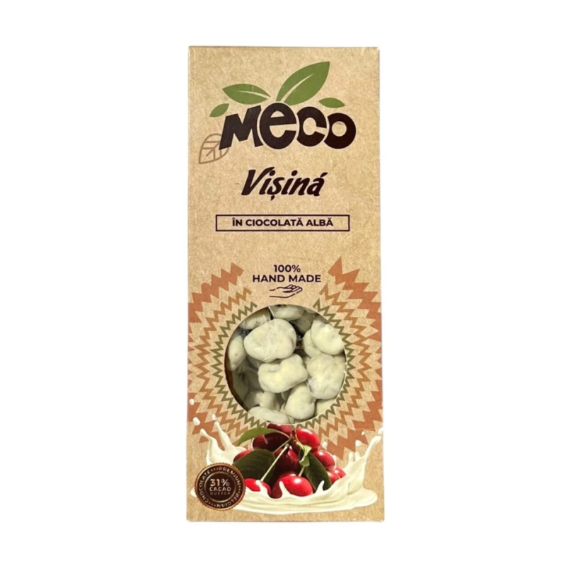 VIȘINI USCATE ÎNVELITE ÎN CIOCOLATĂ ALBĂ, 100 g