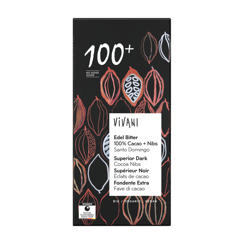 Vivani Ciocolată neagră 100% Organic Bio