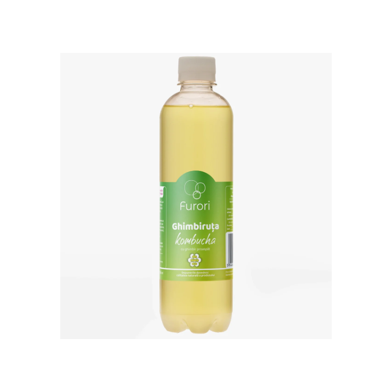 Băutură răcoritoare pe bază de Kombucha cu ghimbir și miere, 500 ml