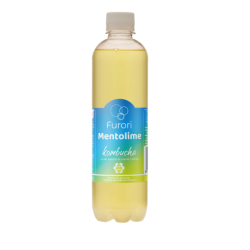 Băutură răcoritoare acidulată pe bază de Kombucha, cu ulei esențial de mentă și lămâie, 500 ml