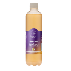 Băutură digestivă Kombucha fără zahăr, cu aromă naturală de fructul pasiunii și mango, 500 ml