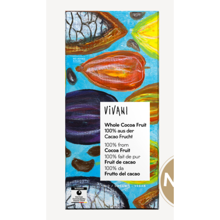 Vivani Шоколад 100% с мякотью какао Органический (Bio)