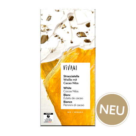 Vivani Stracciatella Ciocolată albă cu boabe de cacao Organic Bio