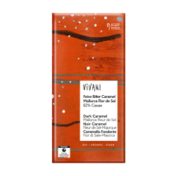 Vivani Ciocolată neagră cu caramel și sare 62% cacao Organic Bio