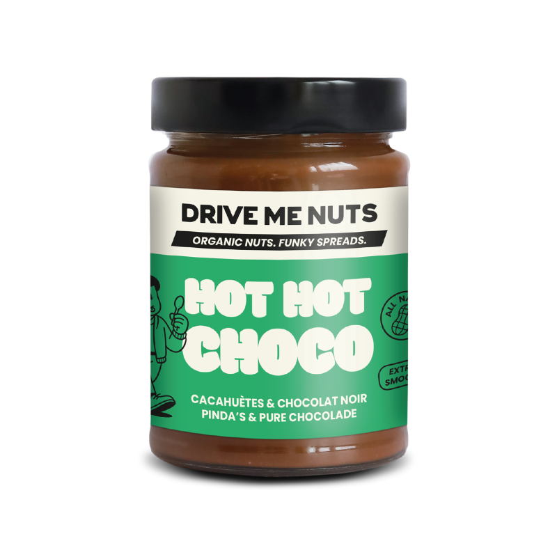 Drive Me Nuts Hot Hot Choco | Arahide și ciocolată neagră BIO ORGANIC 265 g