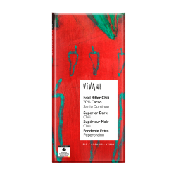 Vivani Ciocolată neagră superioară cu chili 70% Organic Bio