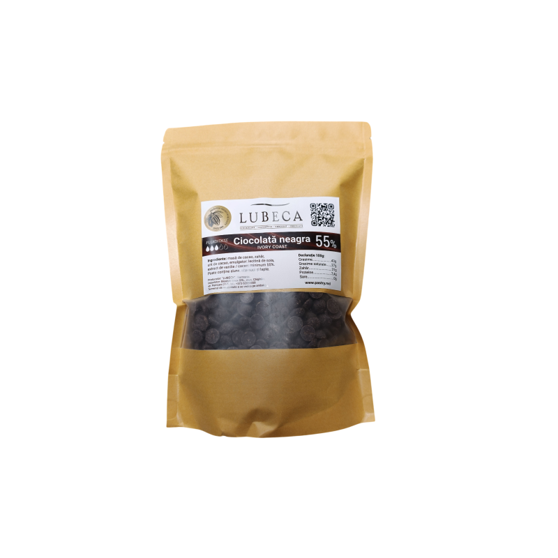Ciocolata neagră Ivory Coast 55% de cacao 500g