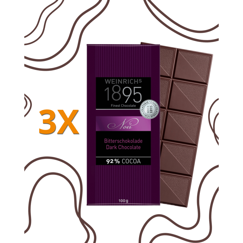 3X Weinrich's 1895 Ciocolată Neagră 92% – 100 g