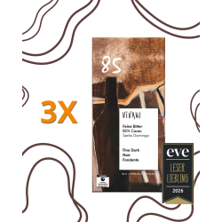 3X Vivani Ciocolată fină amară 85% cacao Cacao Santo Domingo | vegan  Organic Bio