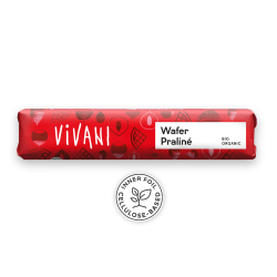 Vivani   Baton Wafer Praliné Cu nougat de alune și bucăți de waffe Organic Bio