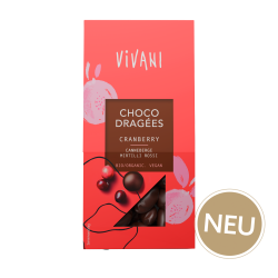 Vivani Choco Dragées Cranberry Cu ciocolată fină amară 65% | vegan  Organic Bio