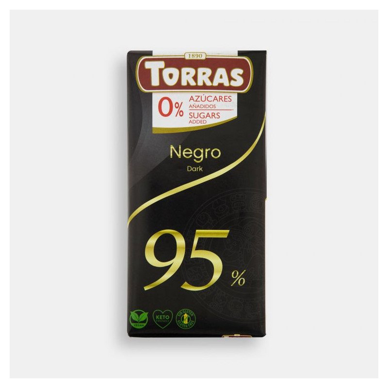 Torras Ciocolată neagră 95% fără zahăr 75 g